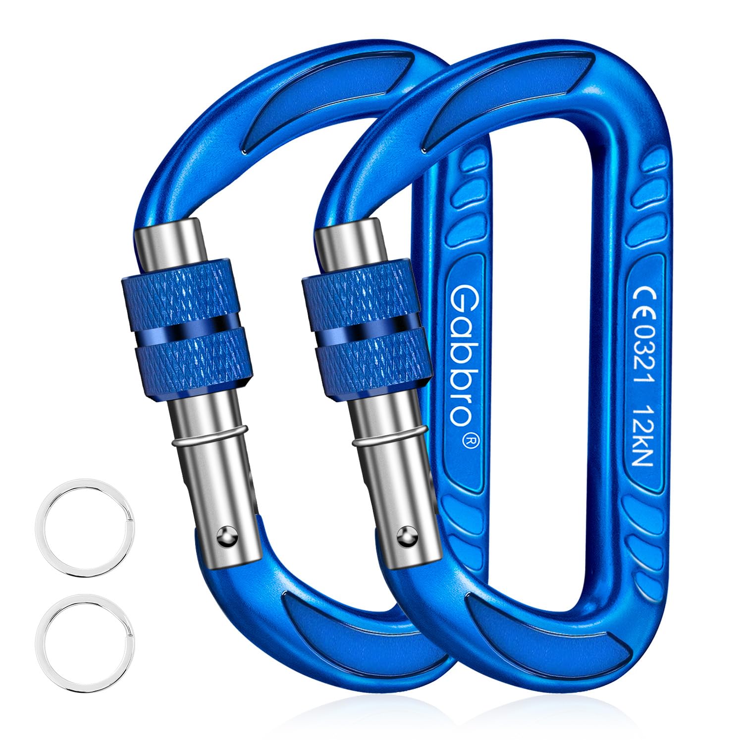Longneck gablincon ガバリンコン Amazon.com: Gabbro Carabiner Clips Heavy Duty 12kN (2697 lbs